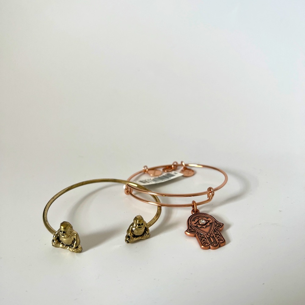 alex and ani bracelet and buddha cuff bracelet